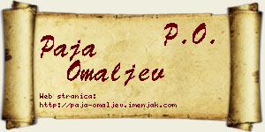 Paja Omaljev vizit kartica